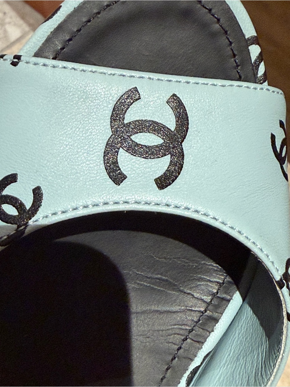 Chanel Rare light blue coco beach sandals sz8 - Picture 11 of 14